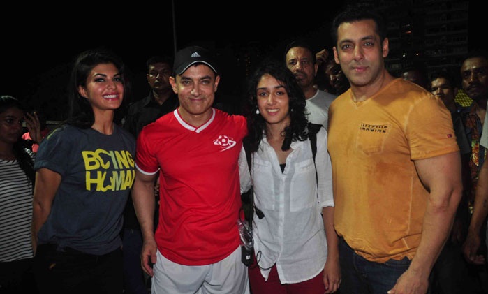 Salman And Aamir in a football charity match hosted by Ira Khan
