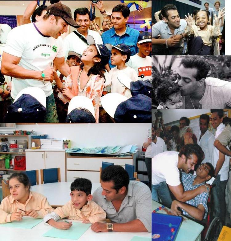 Salman visiting children at the NGOs