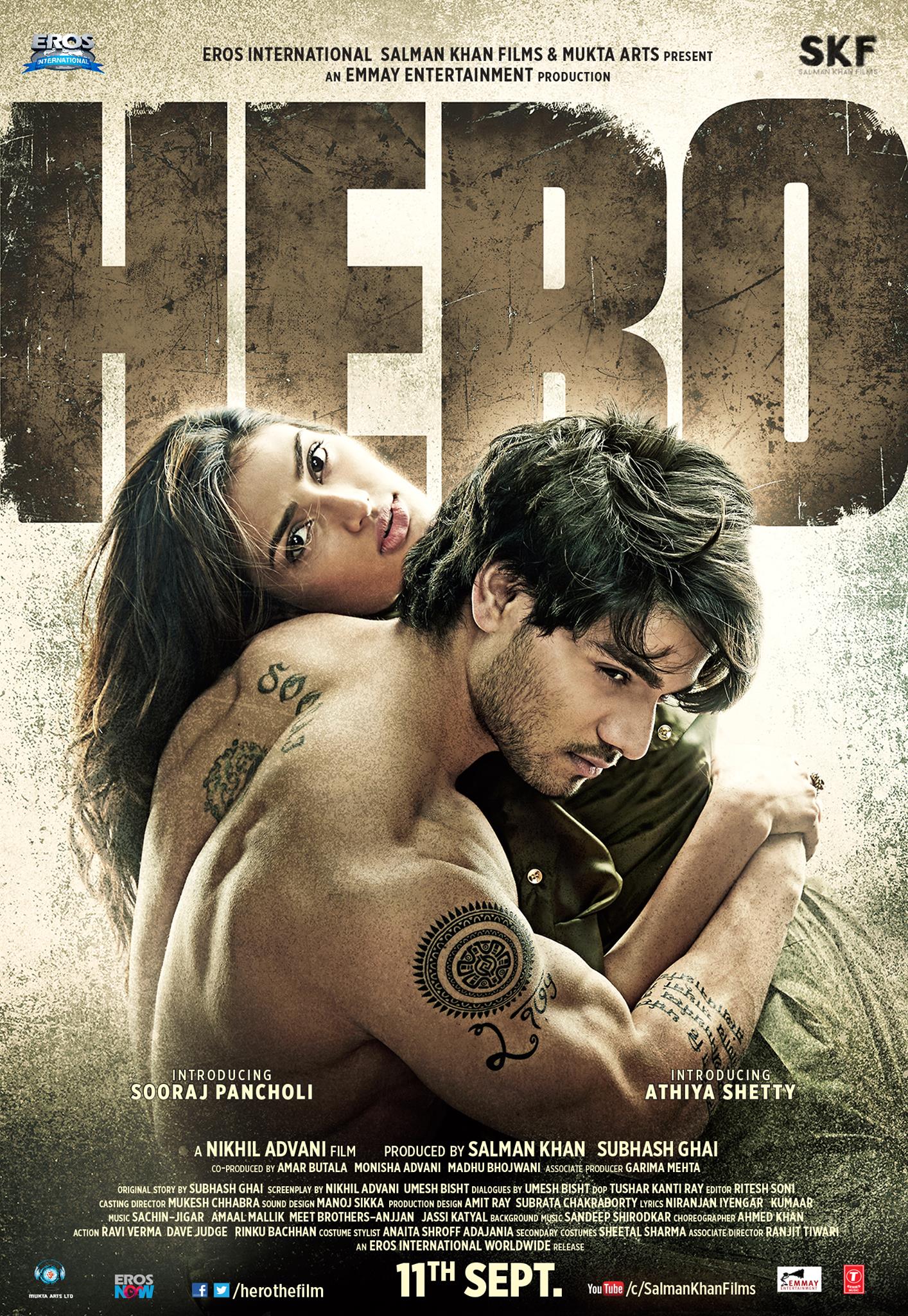 Hero First Look Poster feat. Sooraj Pancholi and Athiya Shetty