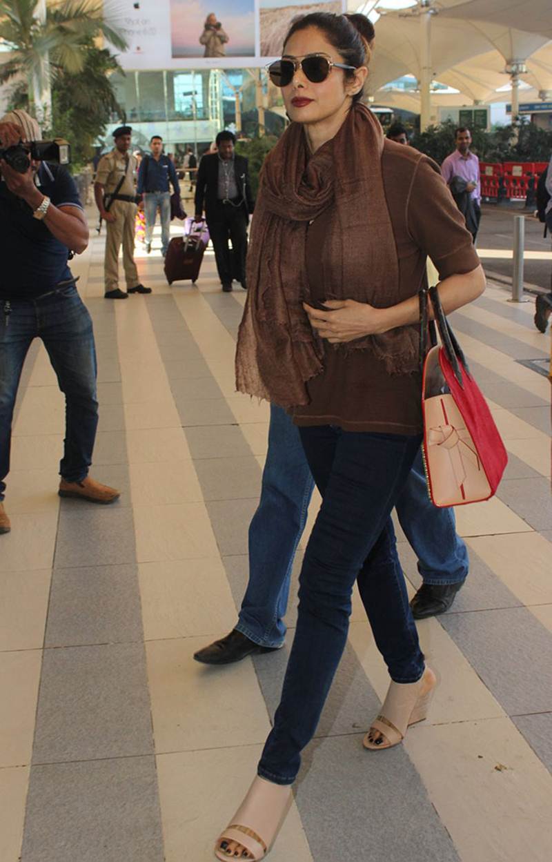 Airport Spotting | Get that Chic Look like our favourite Celebs for your next Journey- Sridevi 1