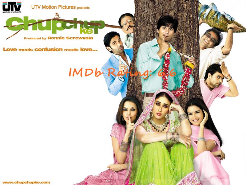 Top 10 Shahid Kapoor Movies Based on IMDb Ratings- Chup Chup Ke