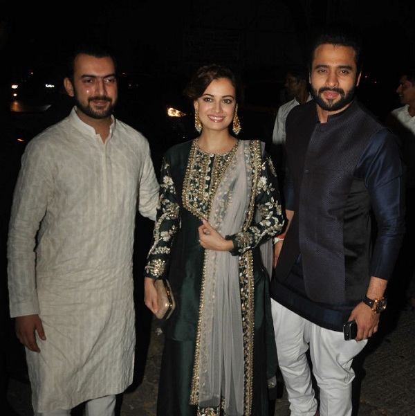 Dia Mirza with husband Sahil Sangha and Jacky Bhagnani