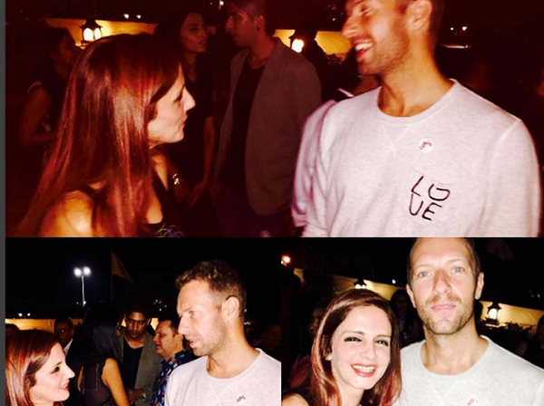 Sussanne Khan was caught in a chatty mood with Chris Martin