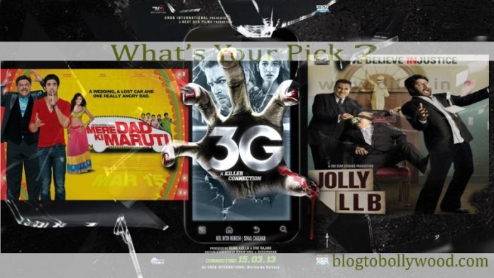 Jolly LLB vs 3G vs Mere Dad Ki Maruti : This Weekend at Box Office