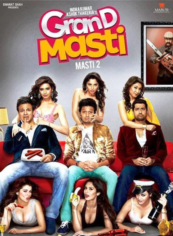 Grand Masti Movie Poster feat. Vivek, Riteish and Aftab