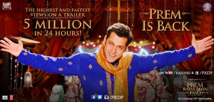 Salman Khan's Prem Rata Dhan Payo Becomes Most Watched Trailer