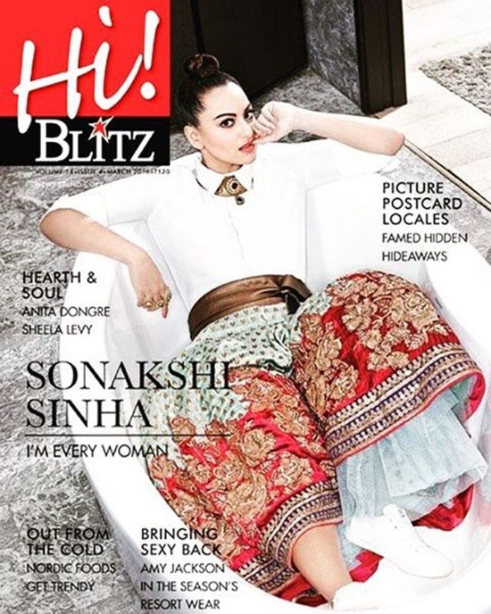 Chilling Like a Villain | Sonakshi Sinha on the cover of Hi! Blitz magazine