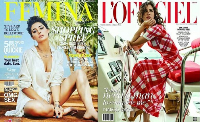 Nargis Fakhri scorches up the temperature in Femina India and L'Officiel India Cover