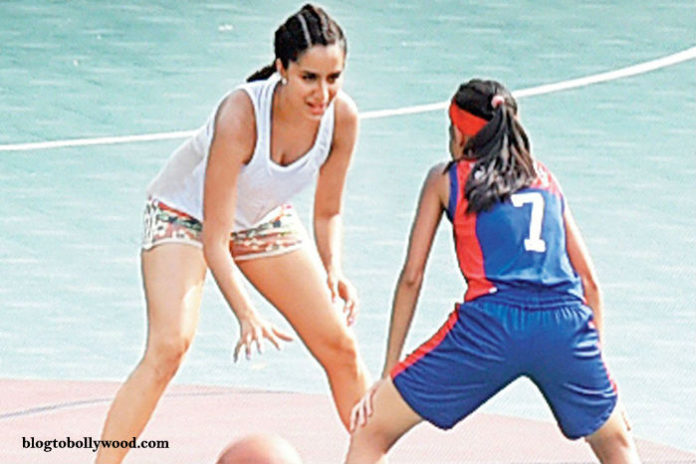 Shraddha Kapoor playing basketball