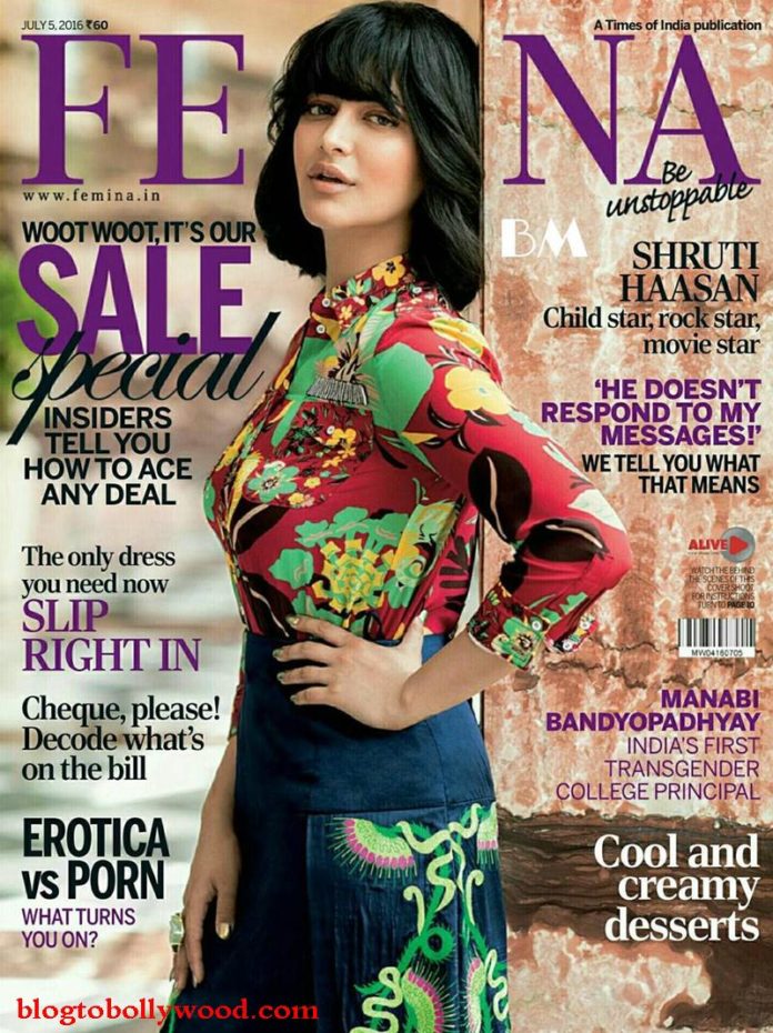 Funky Chunky Shruti Haasan looks chic on Femina India cover
