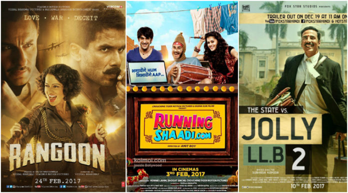 Bollywood Box Office Report Feb 2017: Jolly LLB 2 Hit, Rangoon Dismal,The Ghazi Attack Surprise Hit