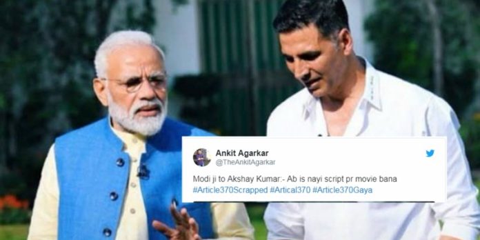 Twitterati Are Congratulating Akshay Kumar On Getting A New Script As Article 370 Gets Scrapped